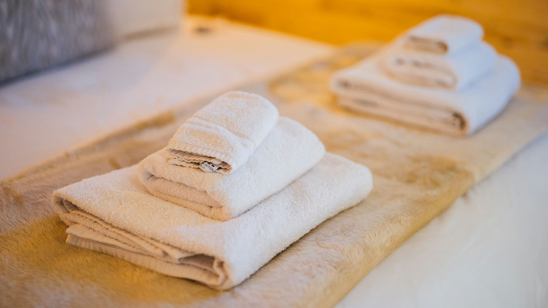 white soap on white towel