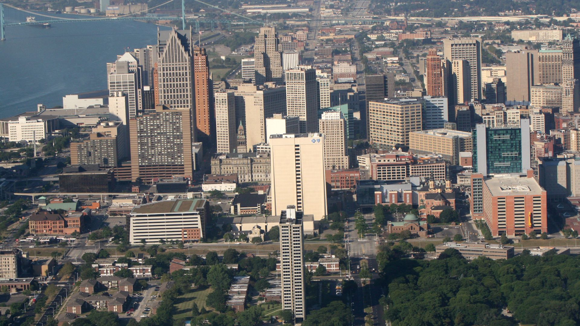 Blue Cross Blue Shield of Michigan's Detroit Tower building in the heart of Detroit.
