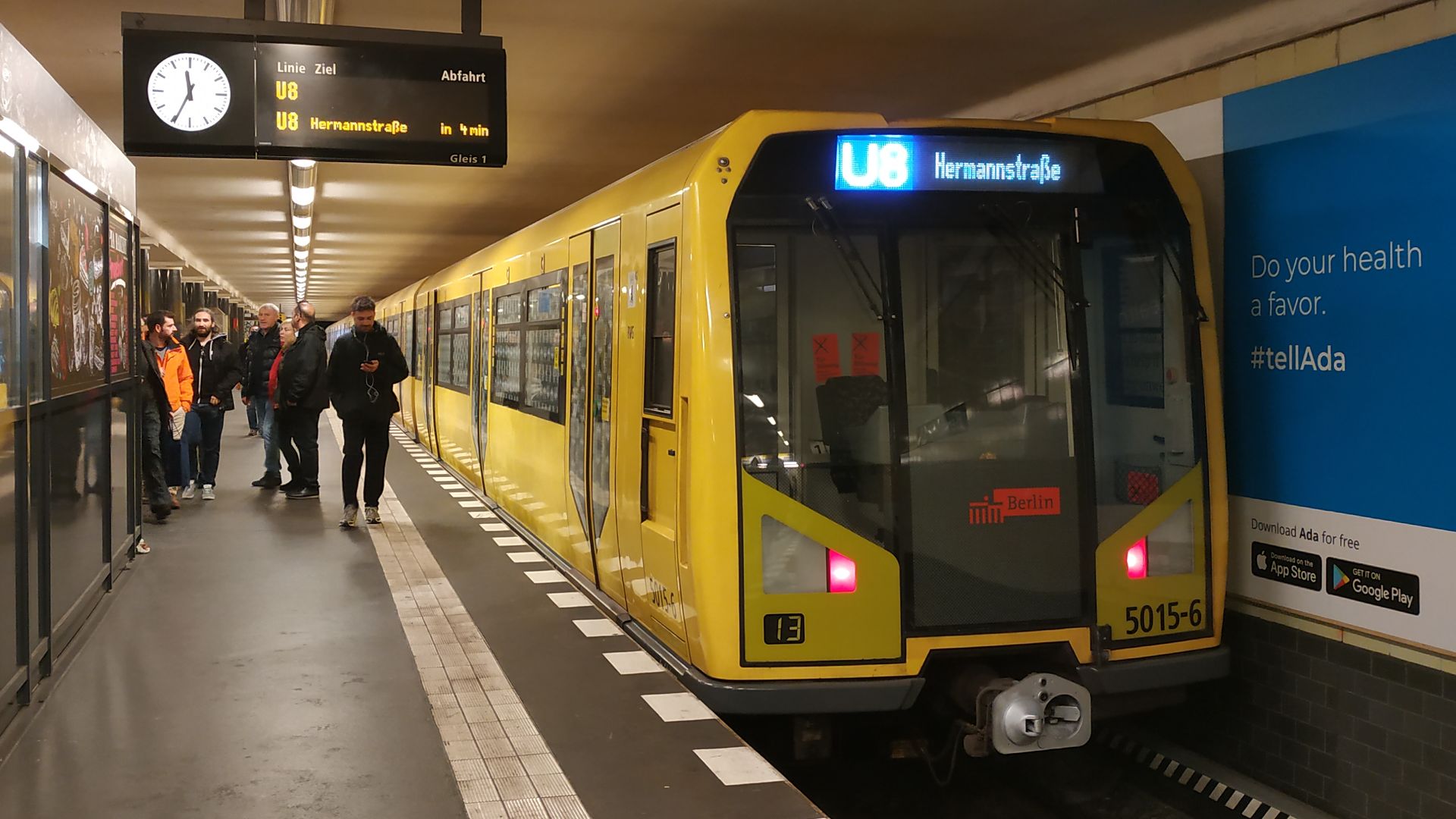 Berlin U-Bahn train type H (nr 2618) at Bernauer Straße U-Bahn station (line U8)