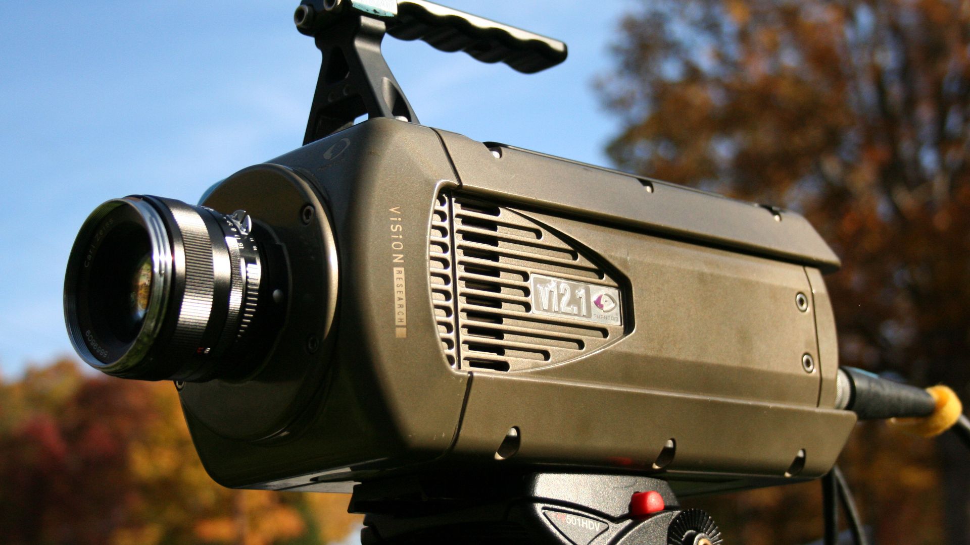 Picture of a Phantom v12.1 camera from Vision Research. Picture taken by Nathan Boor, Aimed Research. Free file sharing must have accompanied credit to author, Nathan Boor of Aimed Research, on the internet page it appears.