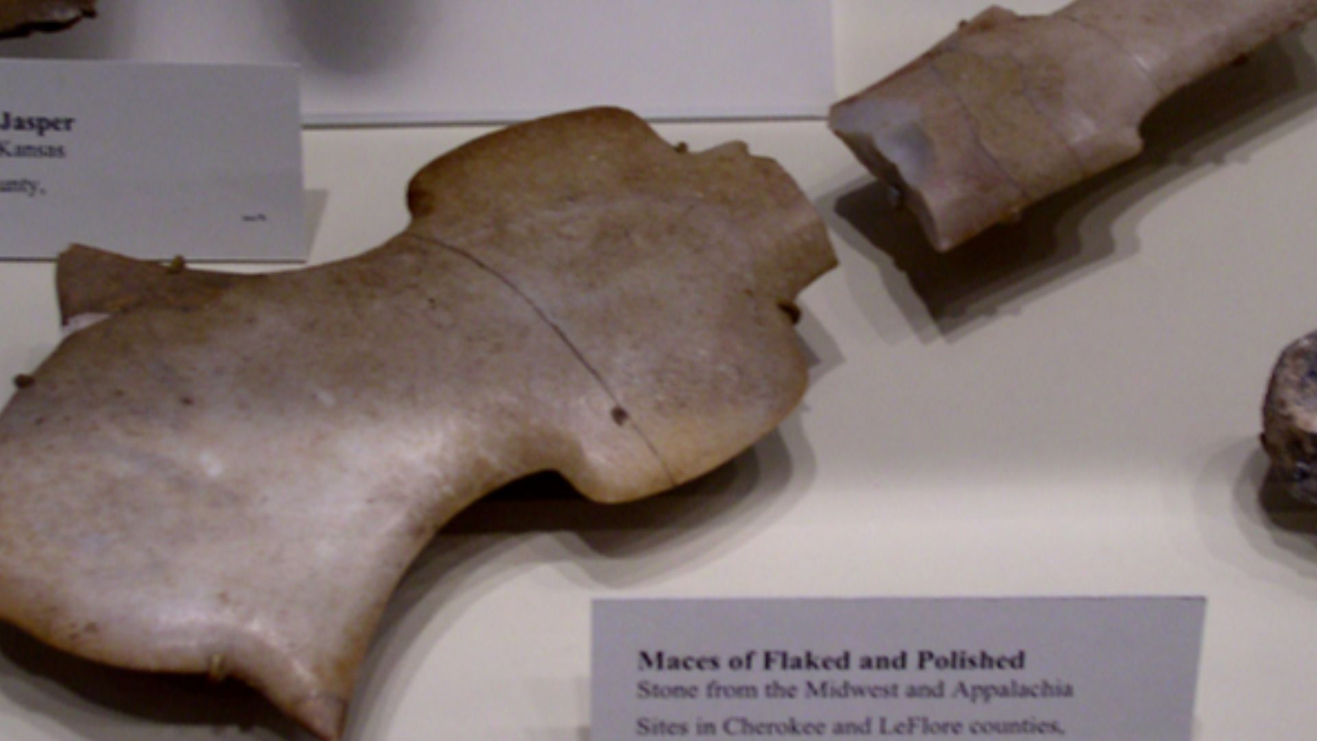 Ceremonial stone mace from Spiro Mounds.