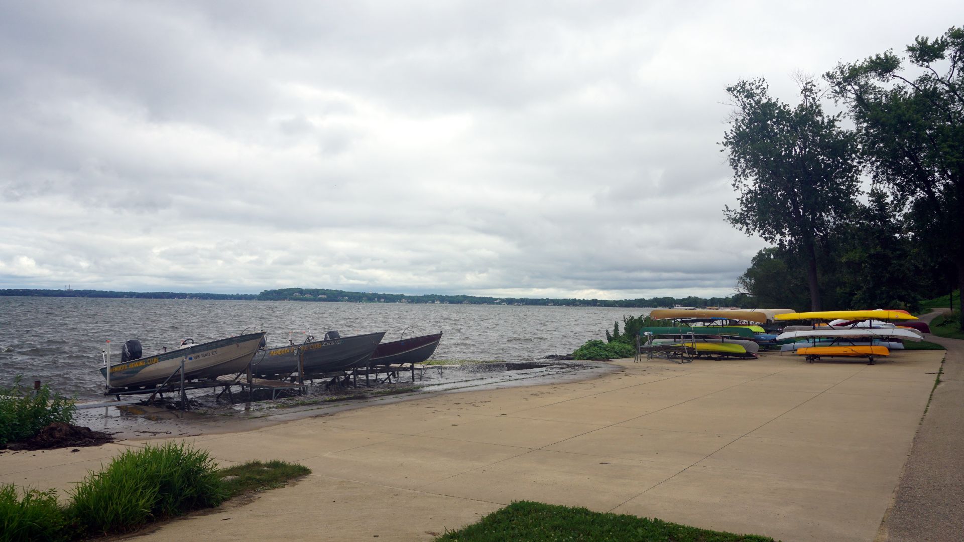 The Mendota Rowing Club and Lake Mendota in Madison, Wisconsin (United States).