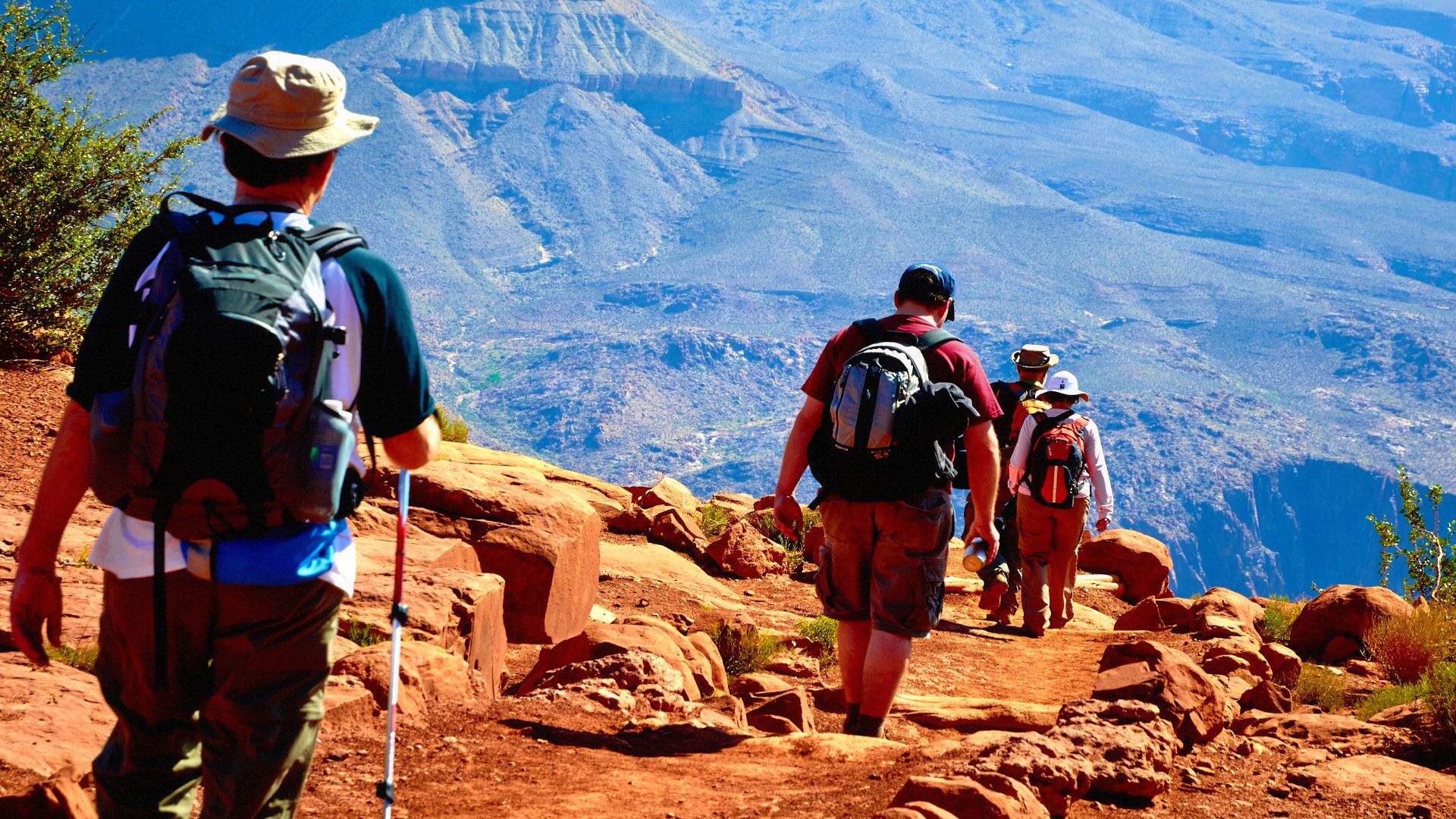 some people getting down into Grand Canyon in the morning