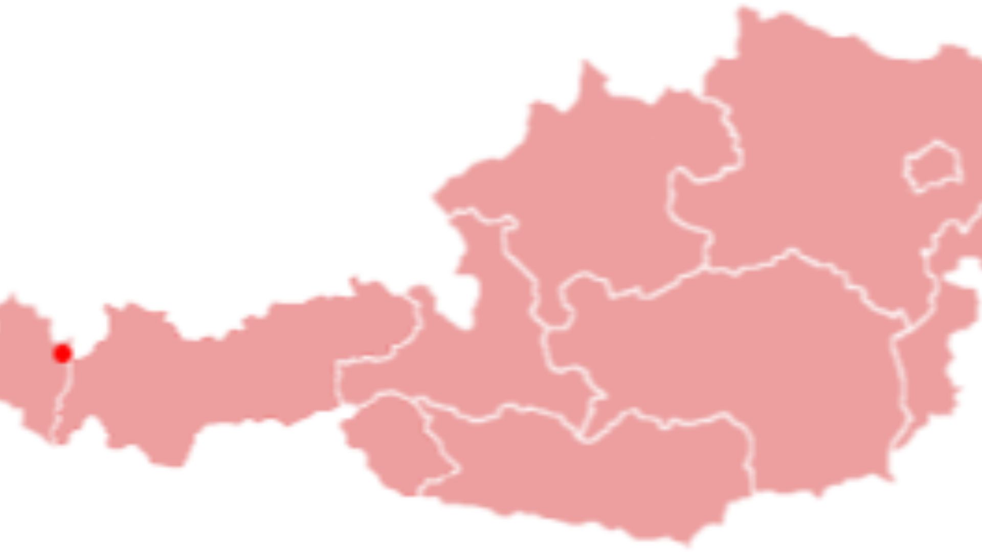 Karte von Österreich mit einer Kennzeichnung der Lage vom Kleinwalsertal. Das Bild wurde unter Verwendung der Vorlage de:Bild:Karte_oestereich.png von de:Benutzer:Jensens erstellt und unterliegt der GNU.