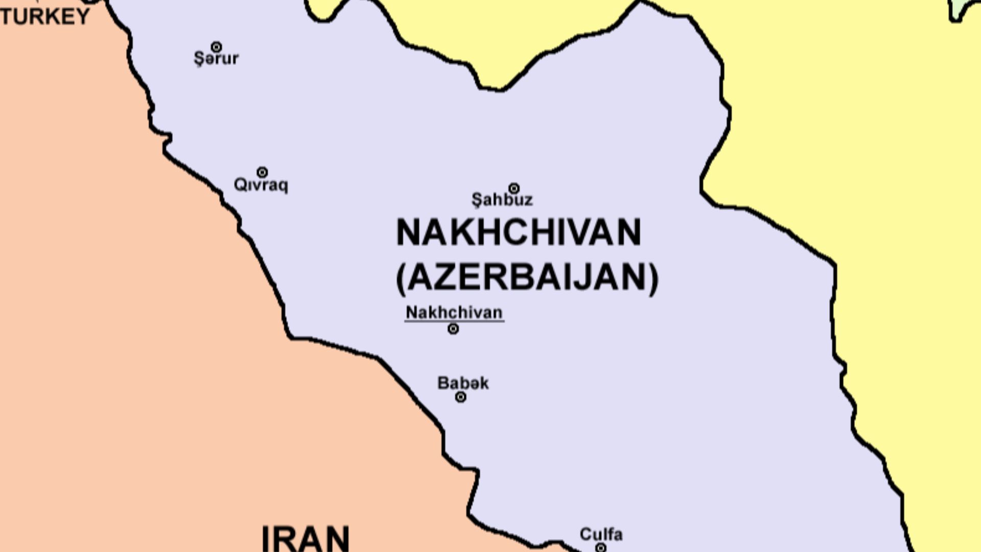 Nakhichevan (Nakhchivan) Autonomous Republic map.