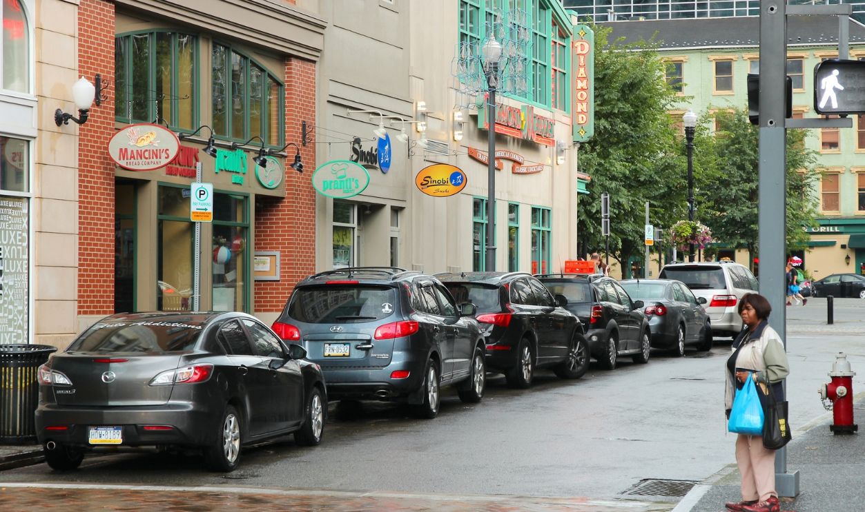 PITTSBURGH, USA - JUNE 30, 2013: People walk in Central Business District of Pittsburgh. It is the 2nd largest city of Pennsylvania with population of 305,841.