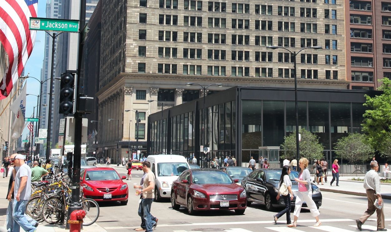 CHICAGO, USA - JUNE 27, 2013: People walk downtown on June 27, 2013 in Chicago. Chicago is the 3rd most populous US city with 2.7 million residents (8.7 million in its urban area).