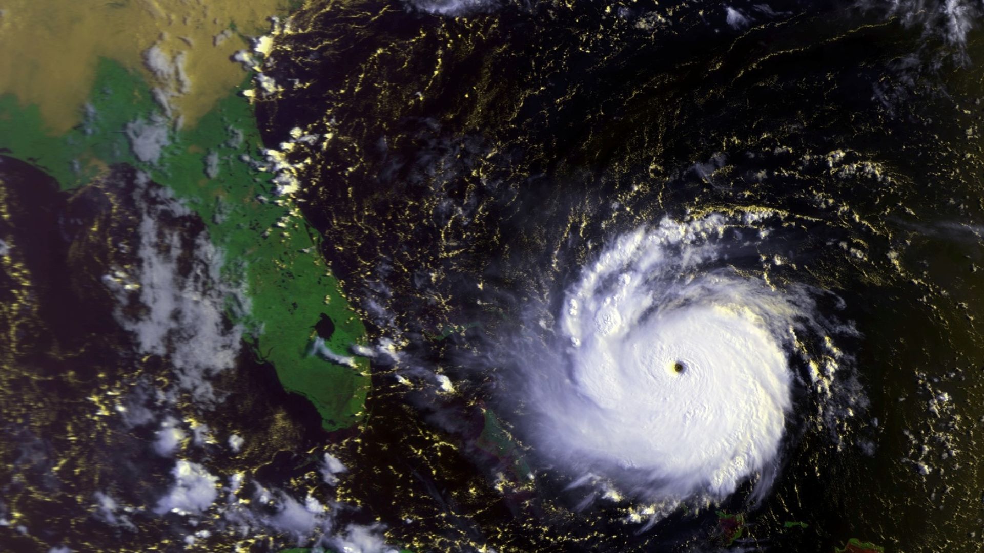 Hurricane Andrew on August 23 at 1231 UTC. This image was produced from data from NOAA-12, provided by NOAA.