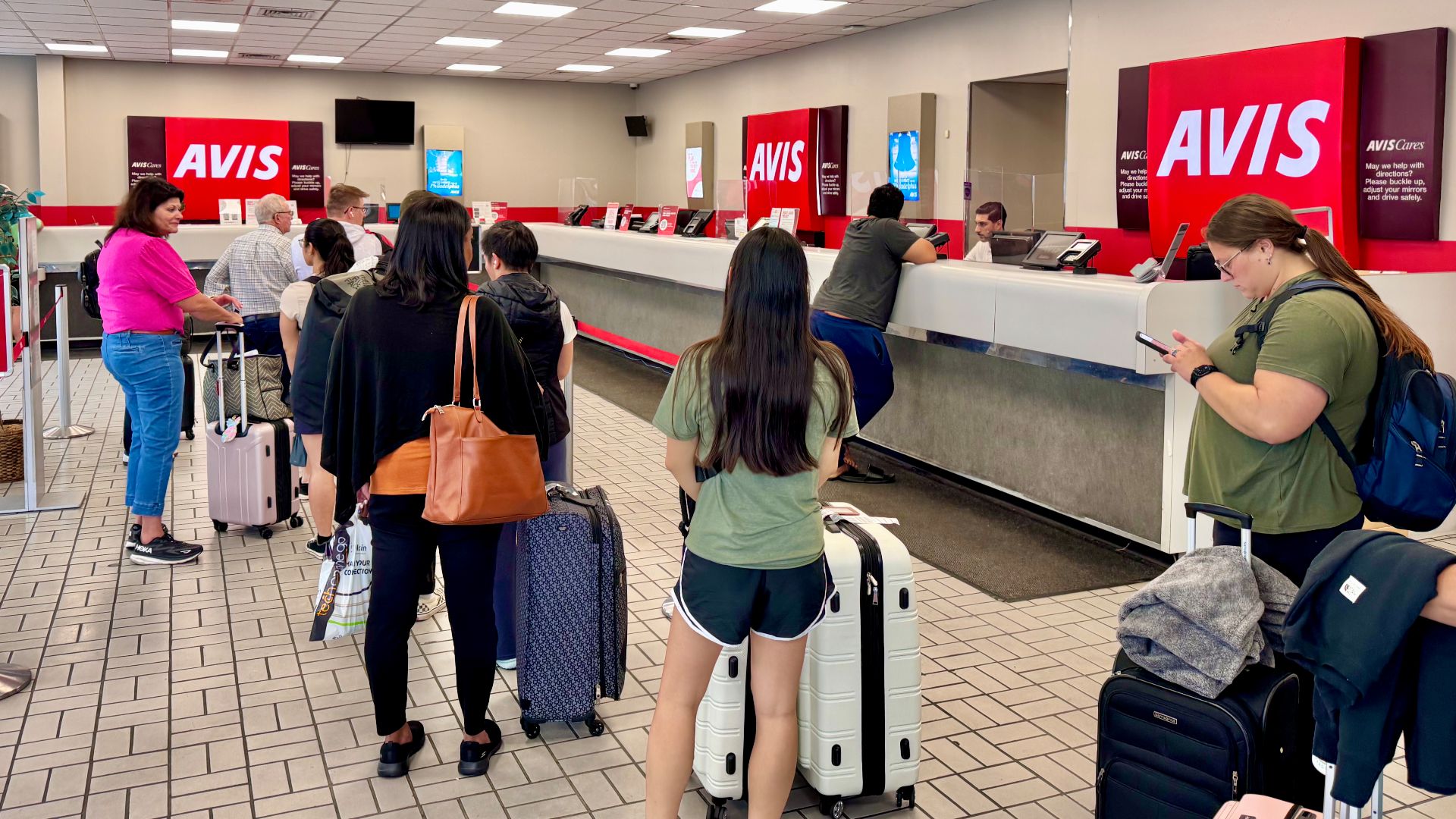 Avis car rental agency at Philadelphia International Airport