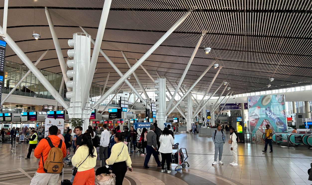 Main check in hall of Cape Town International Airport. Cape Town, South Africa. February 15th 2024