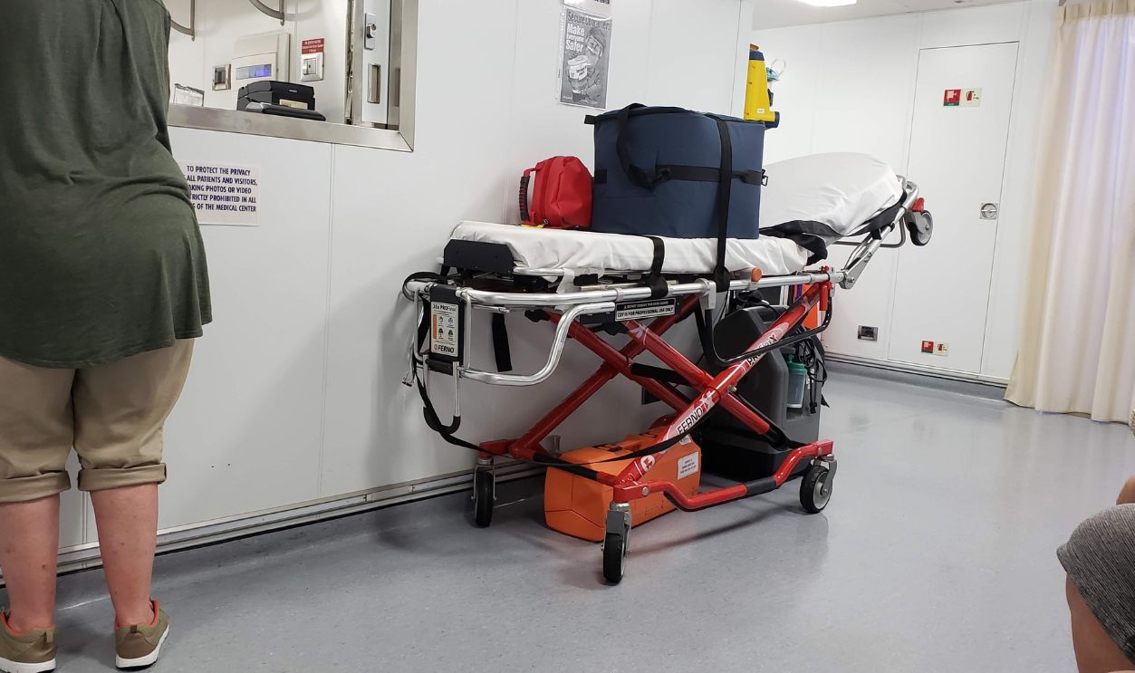 Medical center on a cruise ship, guest are waiting in queue. Miami , Florida, may 22, 2022