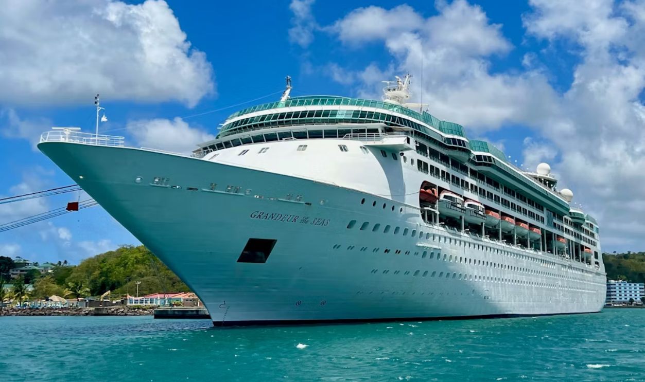 a large cruise ship in the middle of the ocean