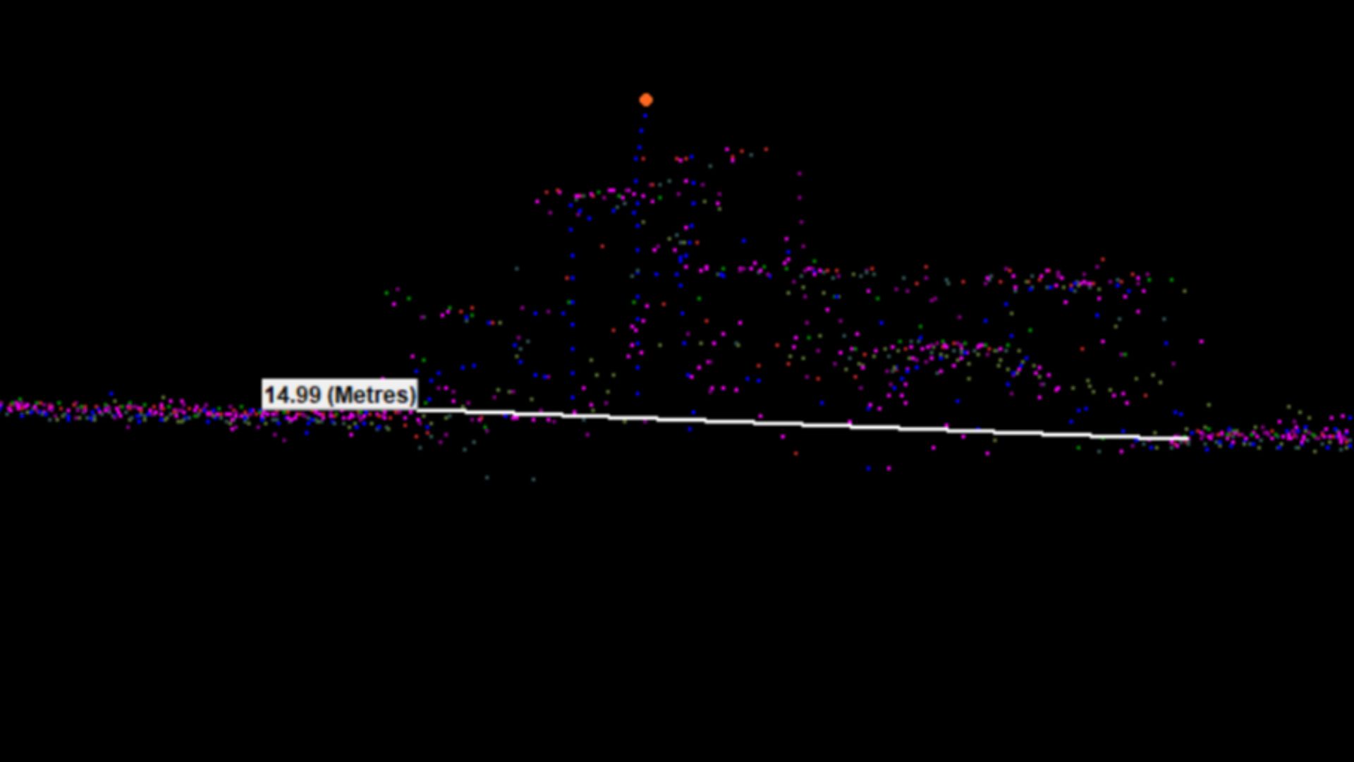 Multibeam sonar image of the wreck of the fishing vessel Wind Walker off Point Couverden, Alaska, generated by the National Oceanic and Atmospheric Administration survey ship NOAAS Fairweather (S 220).