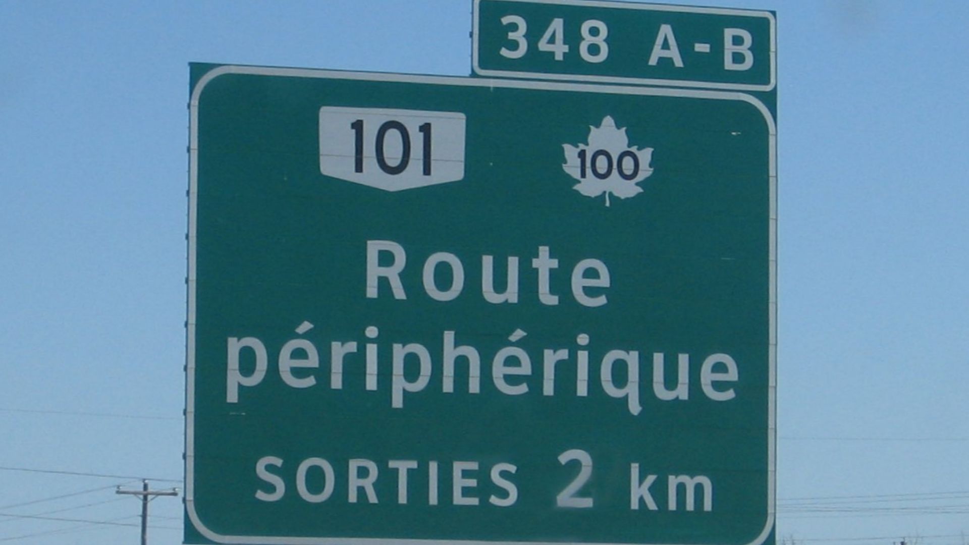 Winnipeg Bypass sign, in French