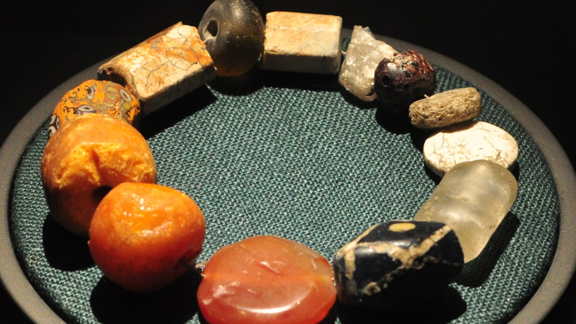9th-century beads and stones,
