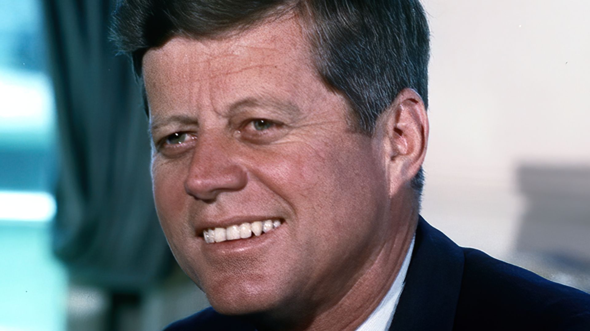 John F. Kennedy, photograph in the Oval Office.