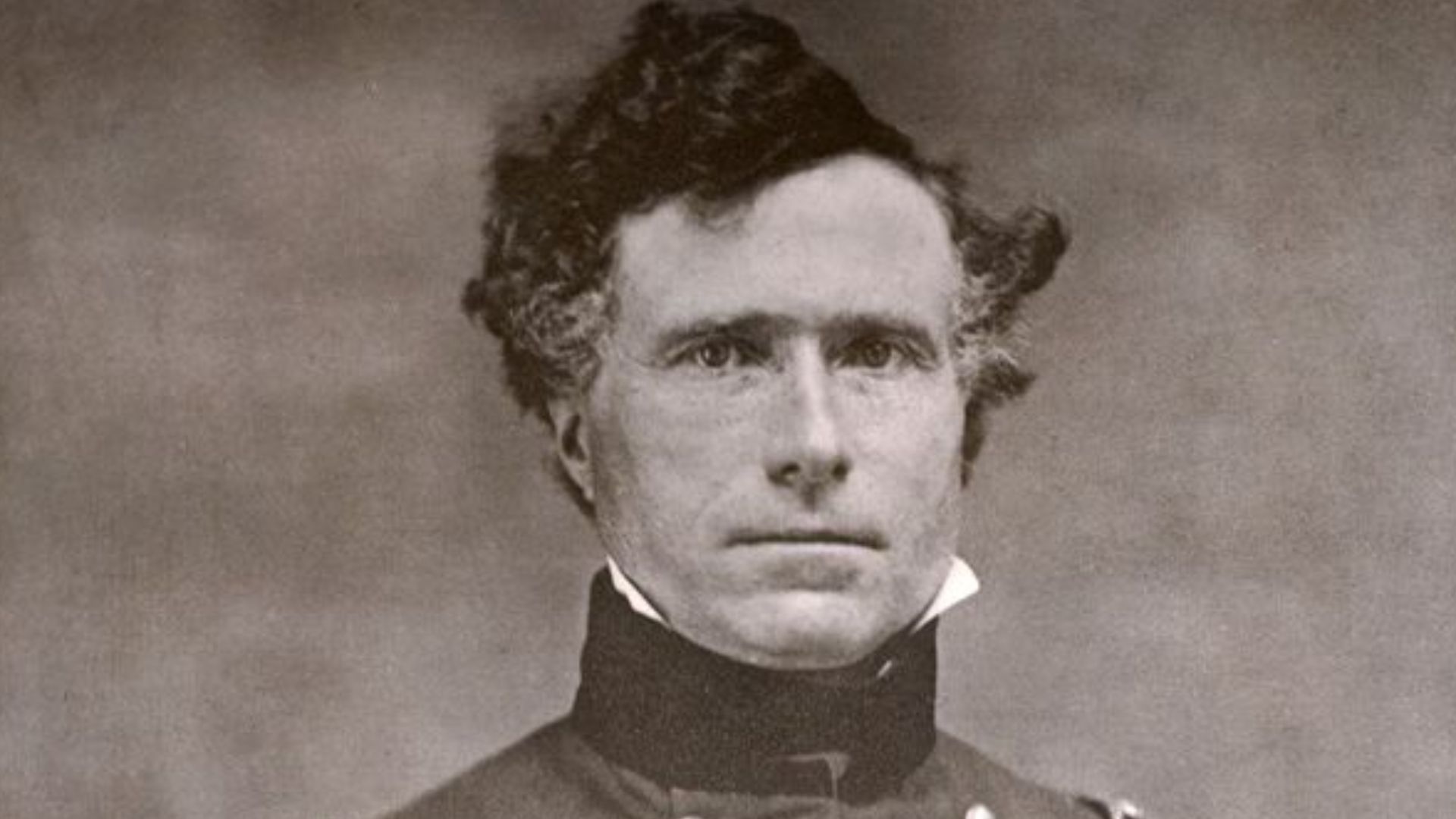 Half plate daguerreotype of Franklin Pierce in uniform, 1852.