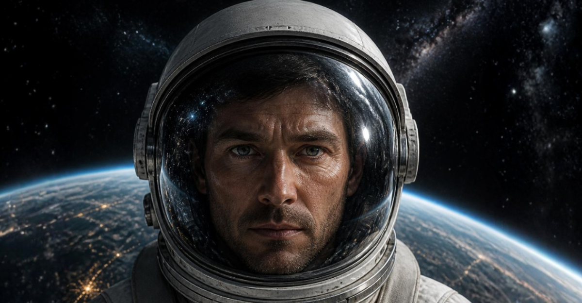 Astronaut with grim expression