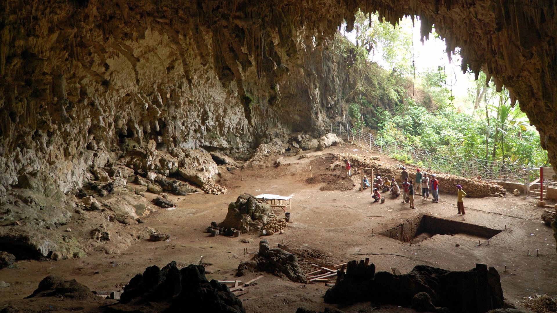 Cave where the remains of Homo floresiensis were discovered in 2003, Lian Bua, Flores, Indonesia [2007].