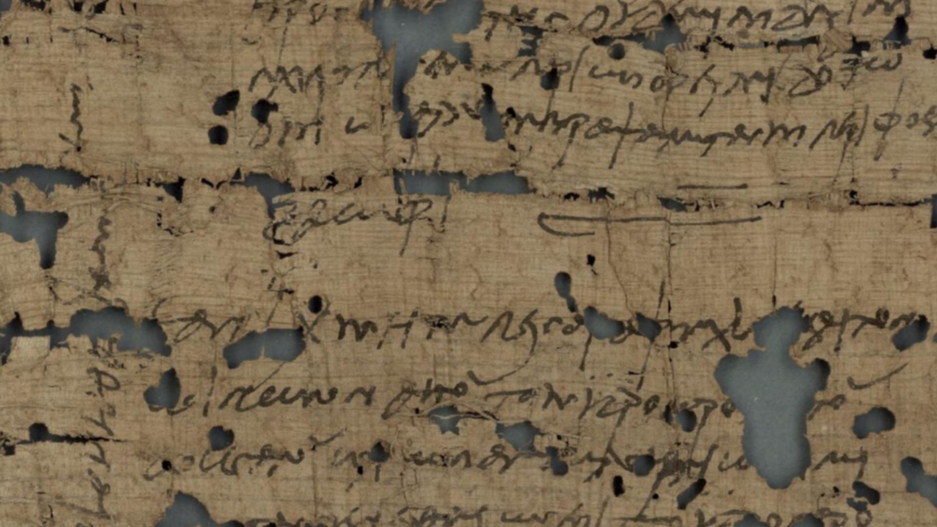 Fragment 29D recto (1521). Greek papyri from Oxyrhynchus in Egypt.