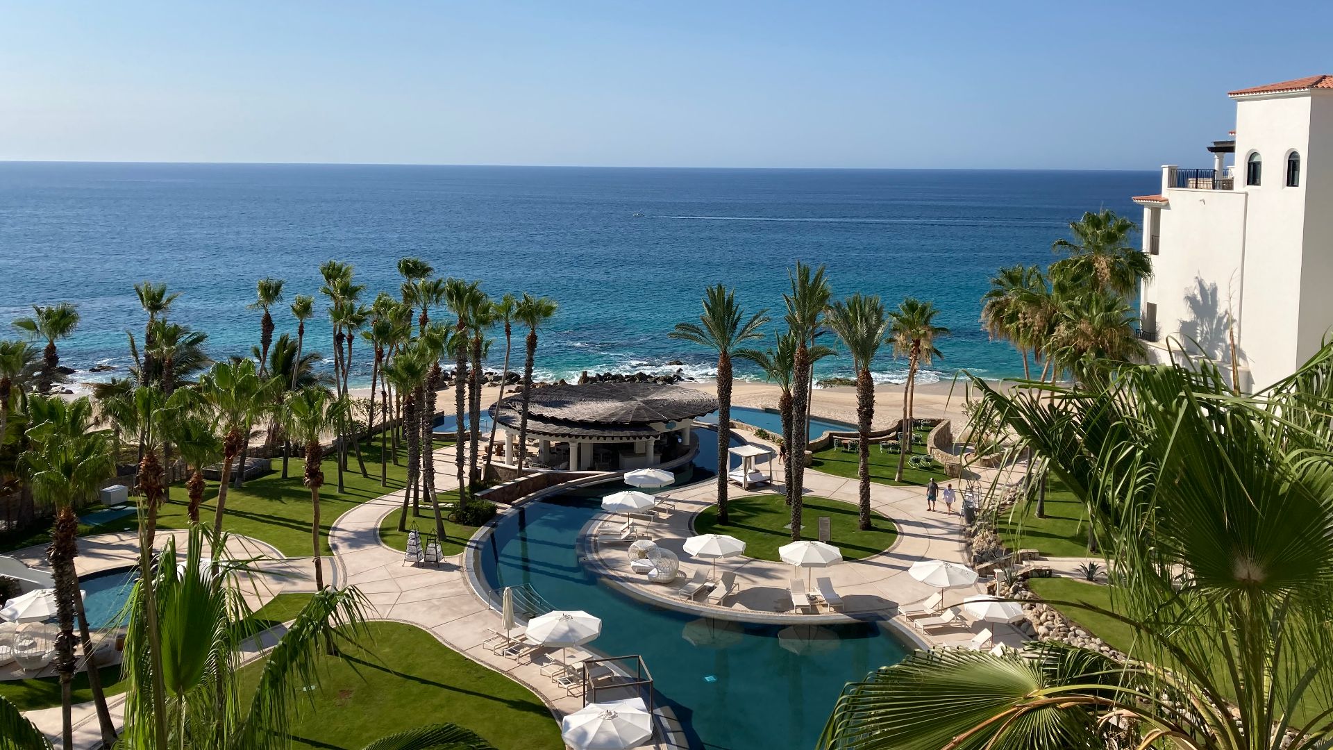 View of the resort and beach from the Hilton Los Cabos hotel.