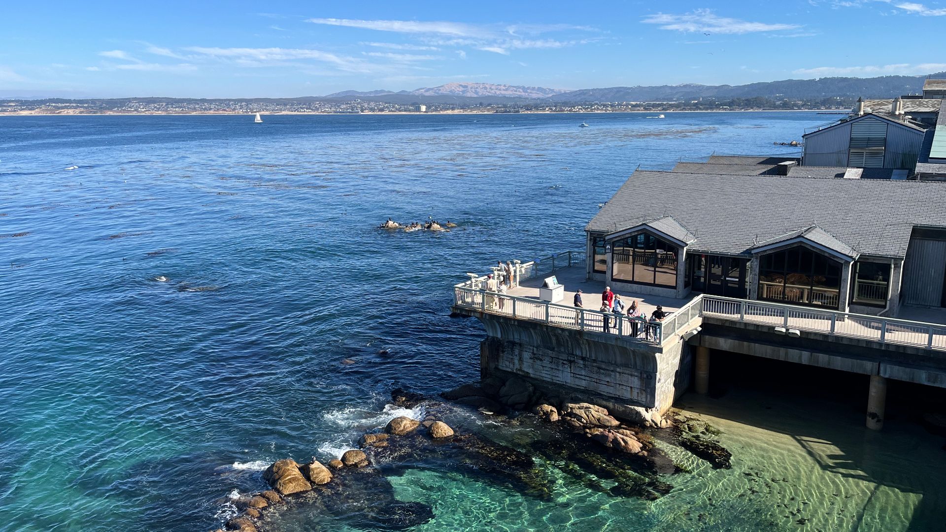 Monterey Bay viewed from the Monterey Bay Aquarium in Monterey, California in 2024