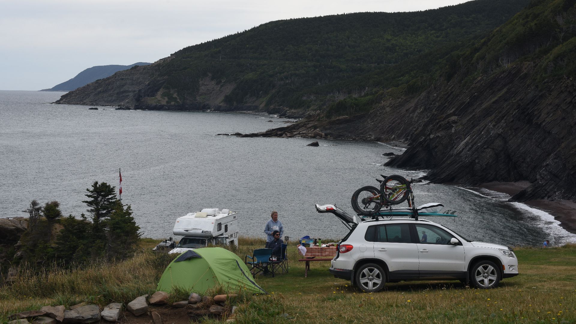 Car camping at the end of the road. A young Canadian couple enjoy a few nights of camping.

NAL_3872