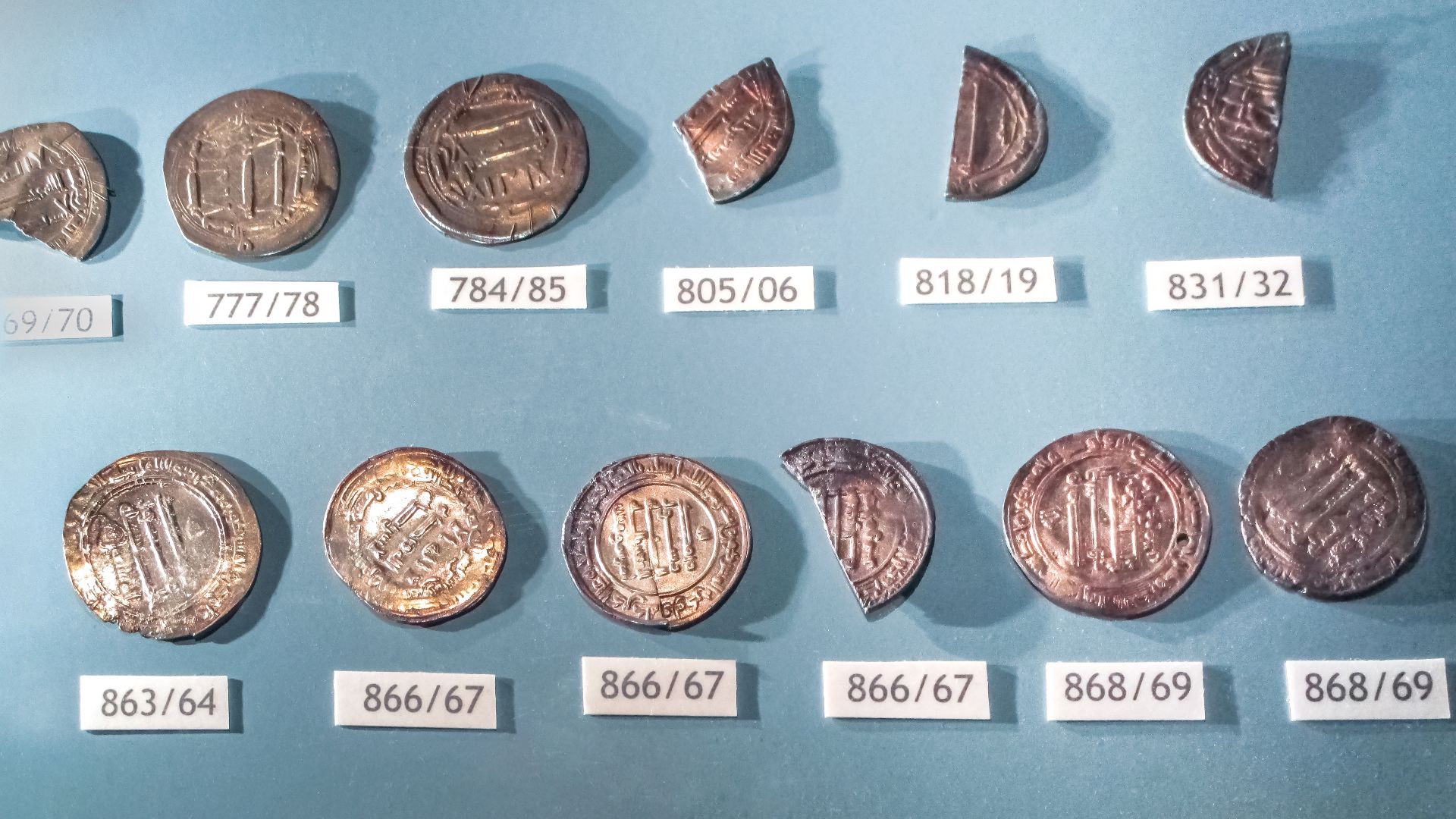 Armenian silver coins from the Spillings Hoard at Gotland Museum, Visby, Gotland, Sweden.