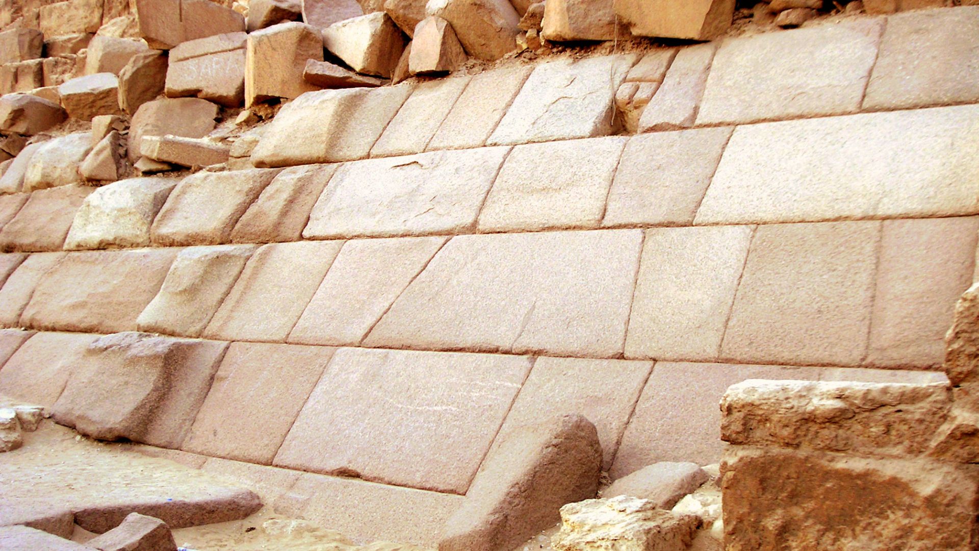Flooring granite pyramid of Menkaure at Giza - Egypt Fourth Dynasty