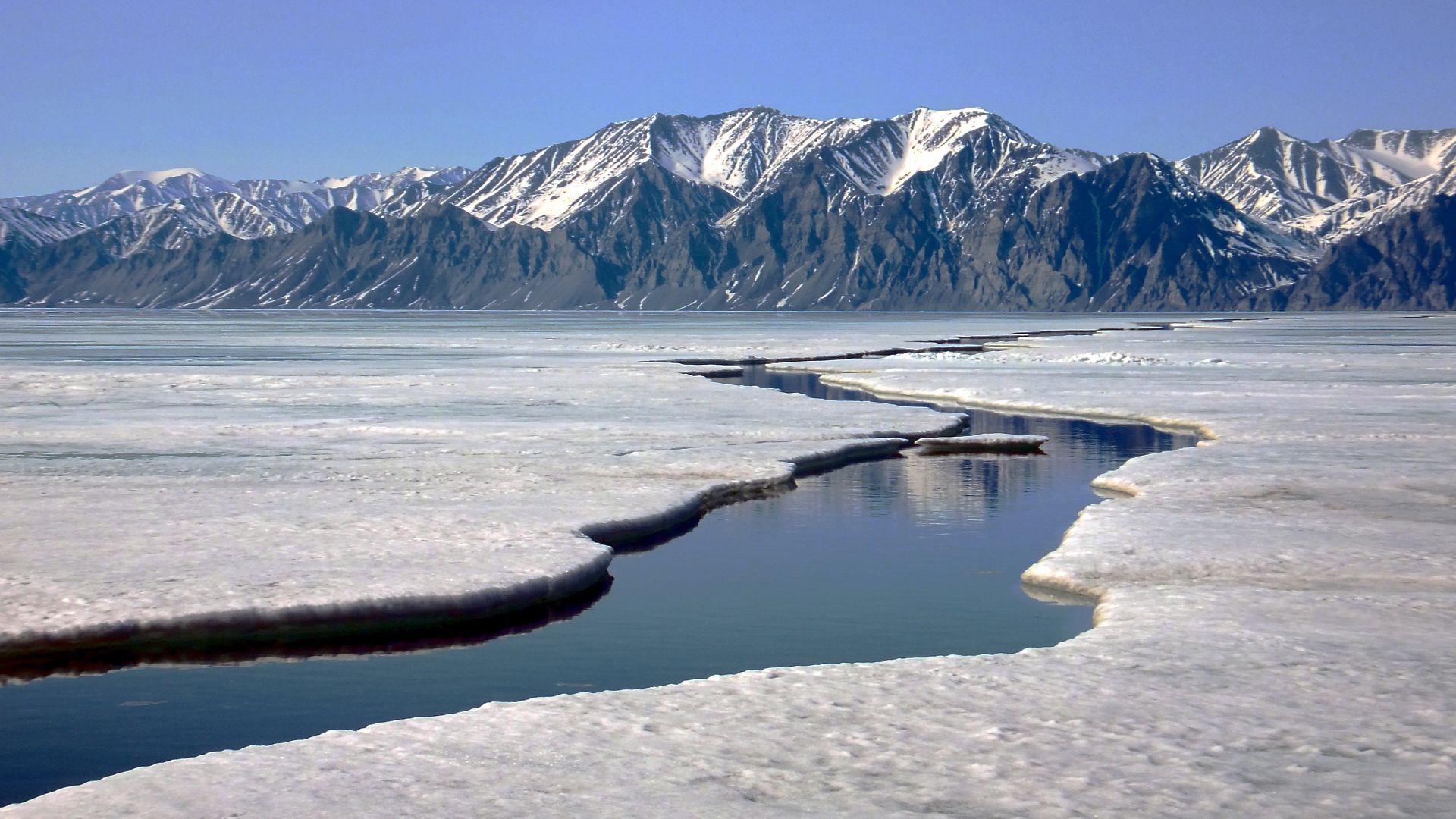 east side of Bylot Island viewed from sea ice in June