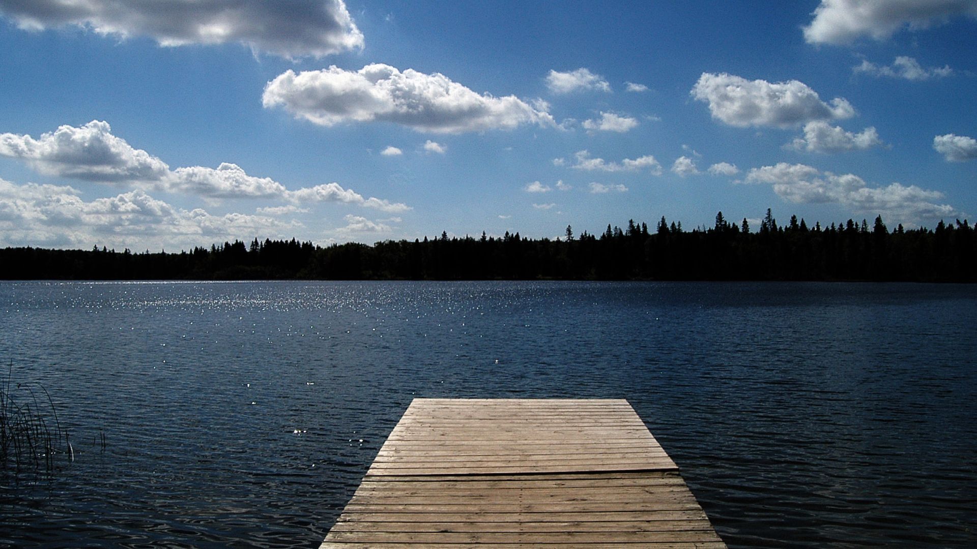 The dock at Clear Lake, in Riding Mountain National Park near Wasagaming, Manitoba, Canada.