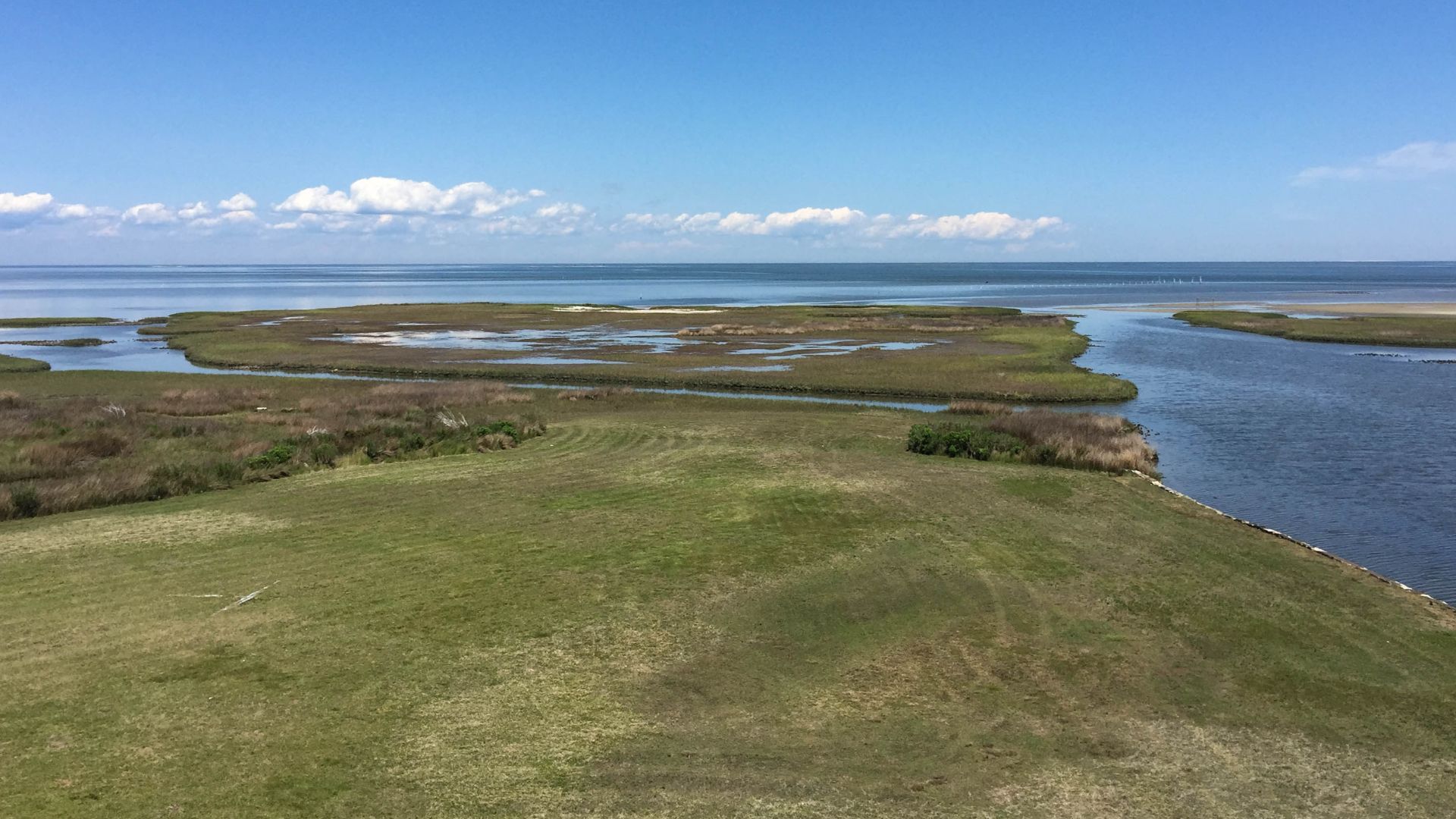 Marsh area at the edge of an island
Portsmouth Village view from the U.S. Life-Saving Station
Keywords: Cape Lookout National Seashore; CALO; North Carolina; Cape Lookout; Portsmouth Village; marsh