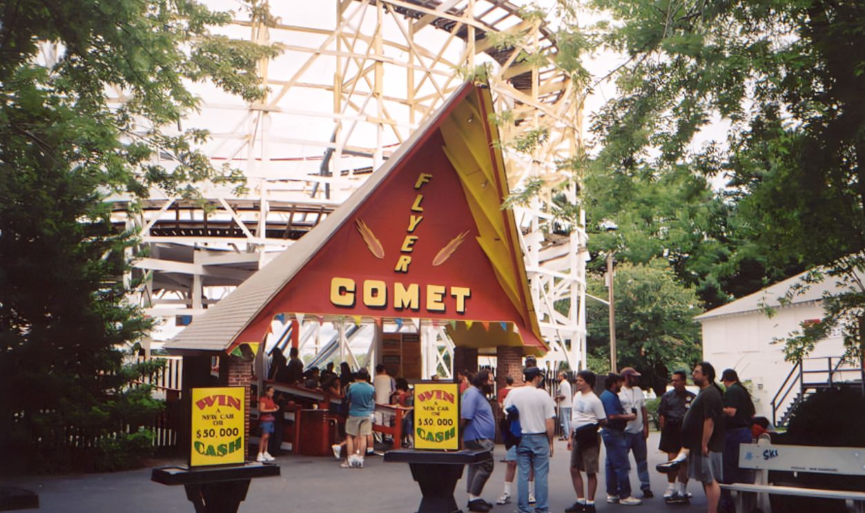 The entrance to the Flyer Comet at Whalom Park, Lunenburg MA. July, 2000 