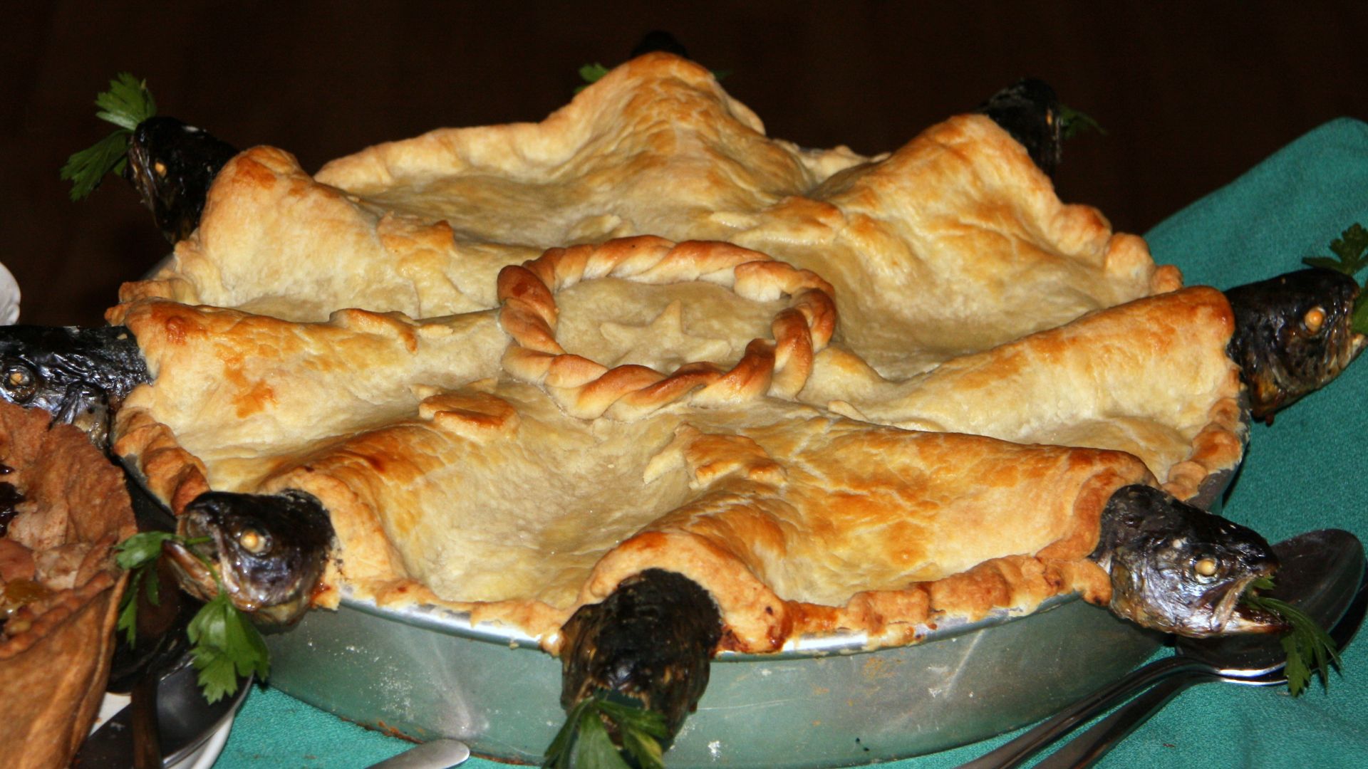 A stargazy pie about to be served