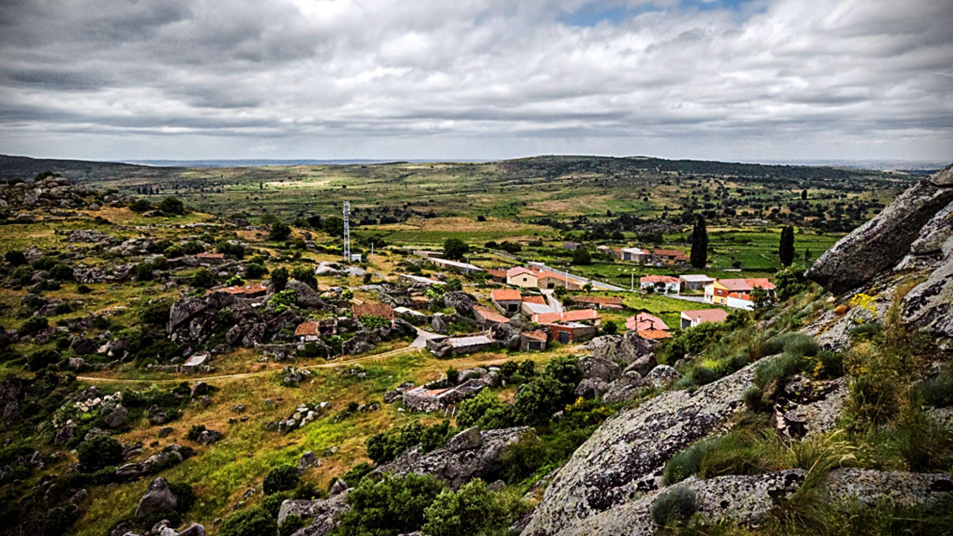 A view of the village seen from the Castle precinct.
