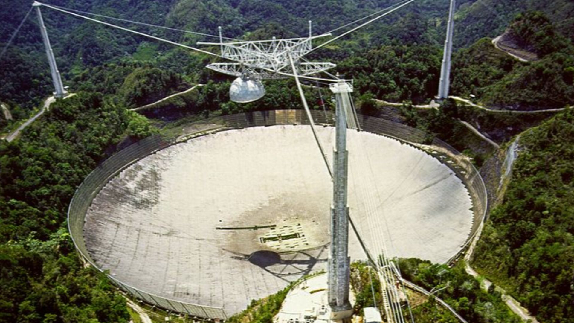 Aerial view of Arecibo Observatory in December 2012.