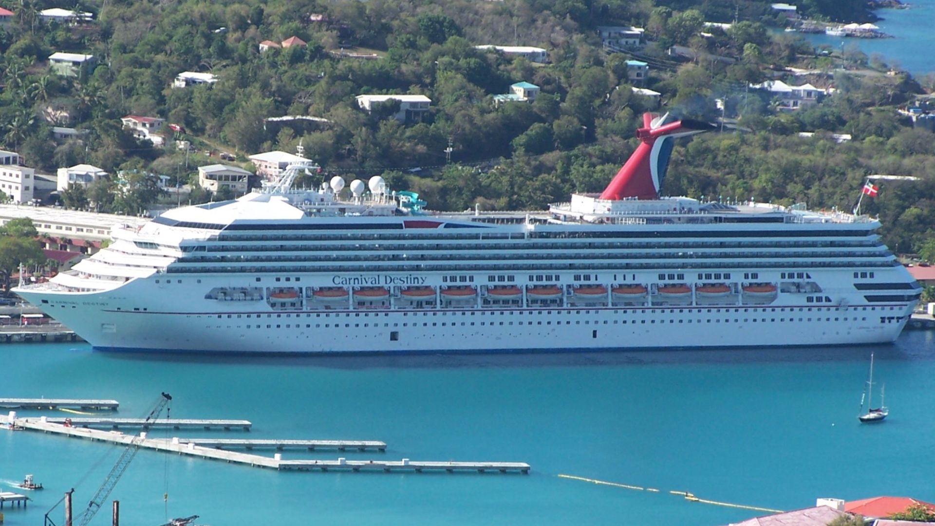 Carnival Destiny docked at St. Thomas