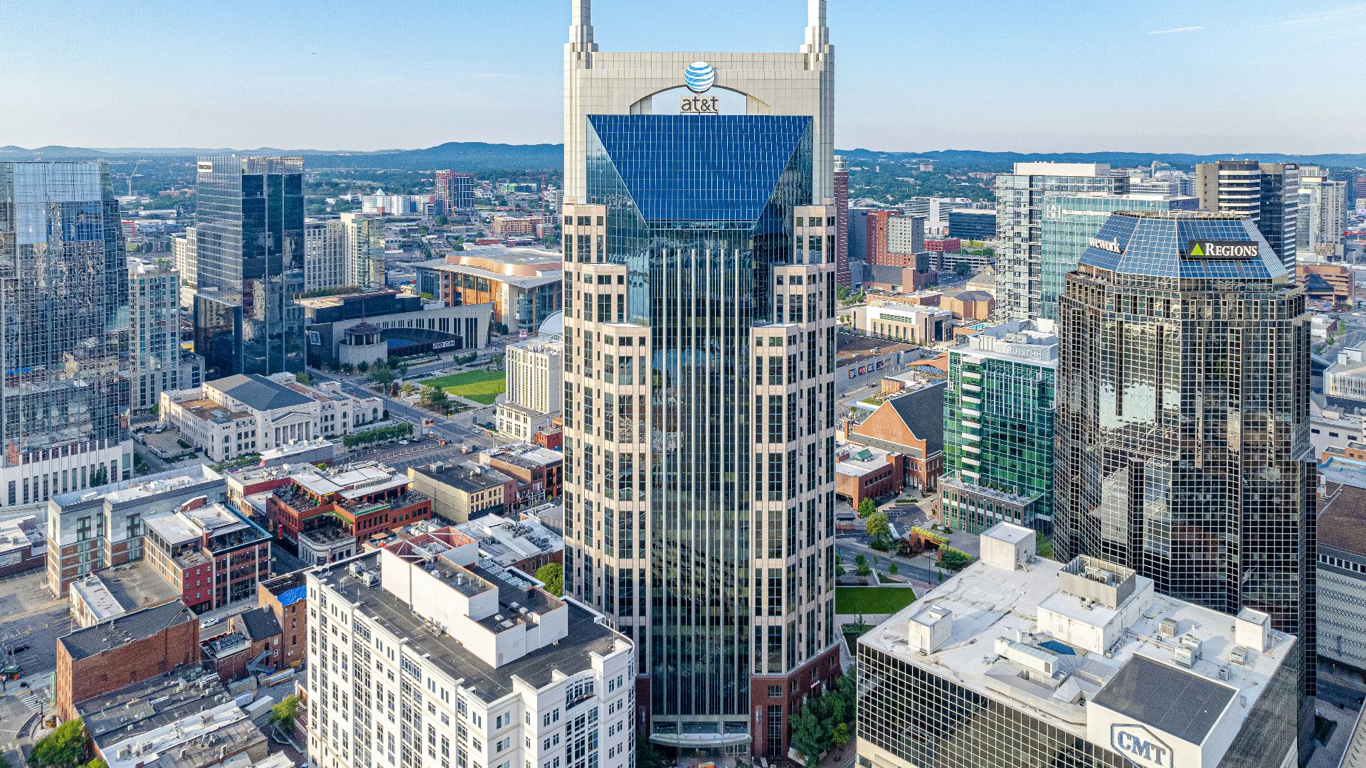 a view of a city from the top of a building
