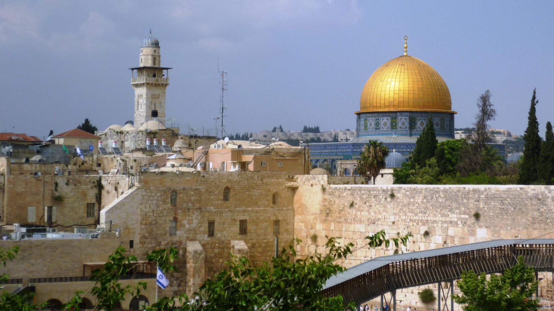 Remote view of the Dome of the Rock, Jerusalem, Israel