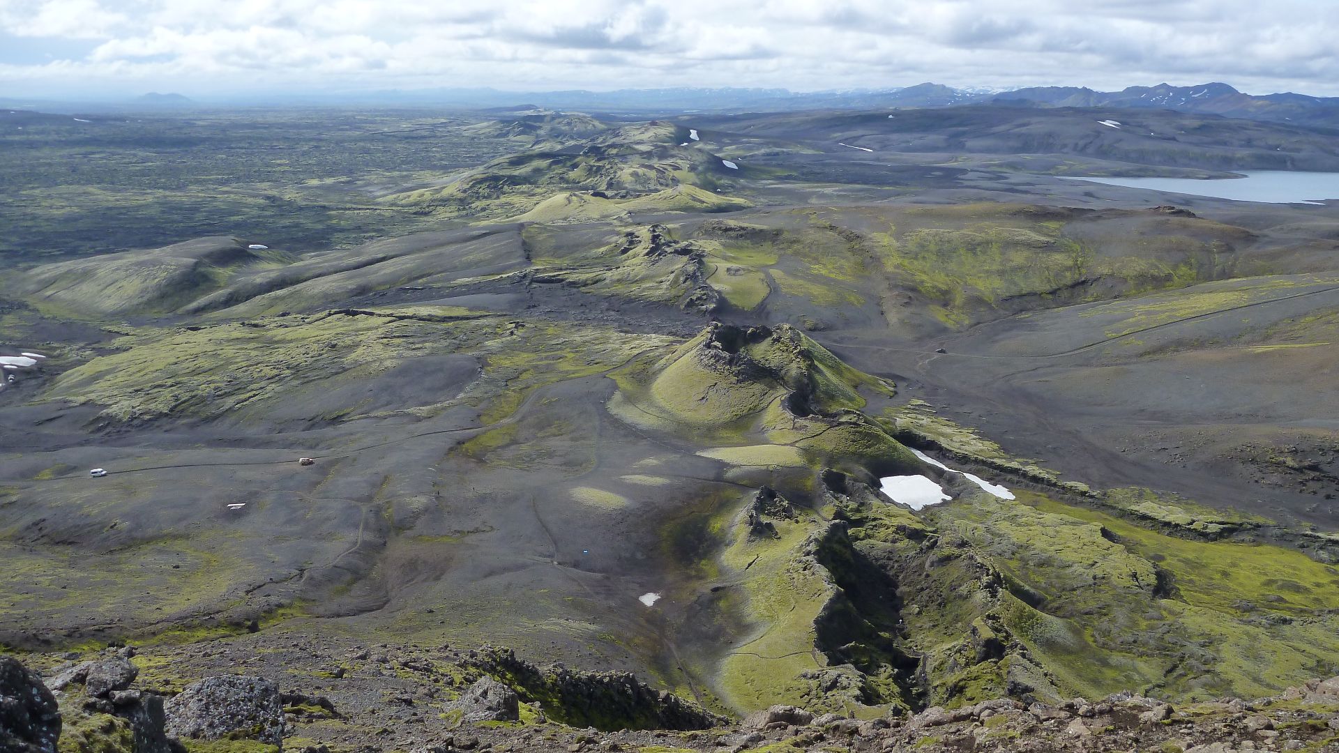 The Laki crater row in southern Iceland opened during the eruptive period of 1783-1784 releasing poisonous gasses into the atmosphere that killed >50% of Iceland's livestock. The eruption caused a drop in global temperatures leading to crop failures and f