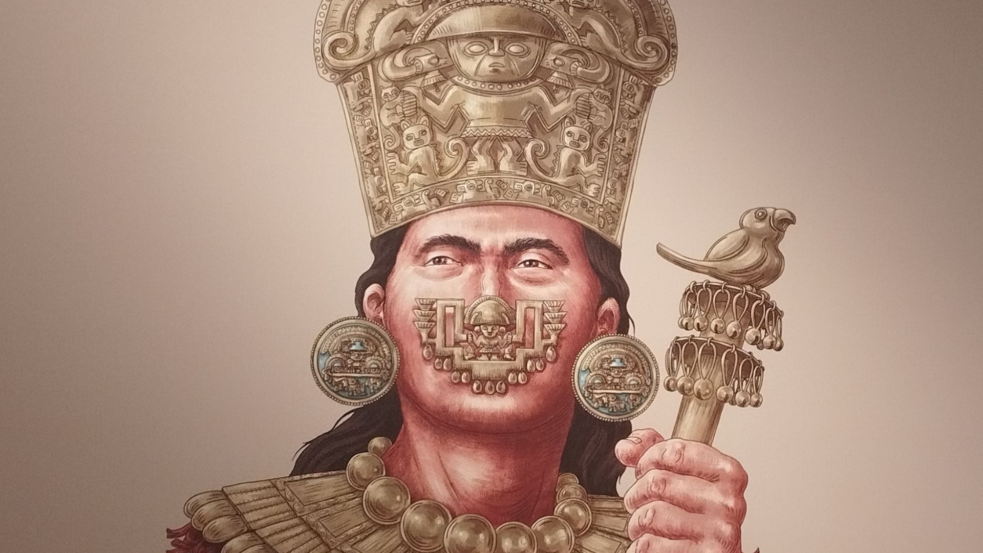 A Cropped Image showcasing a Modern Representation of King Minchancaman of Chimor