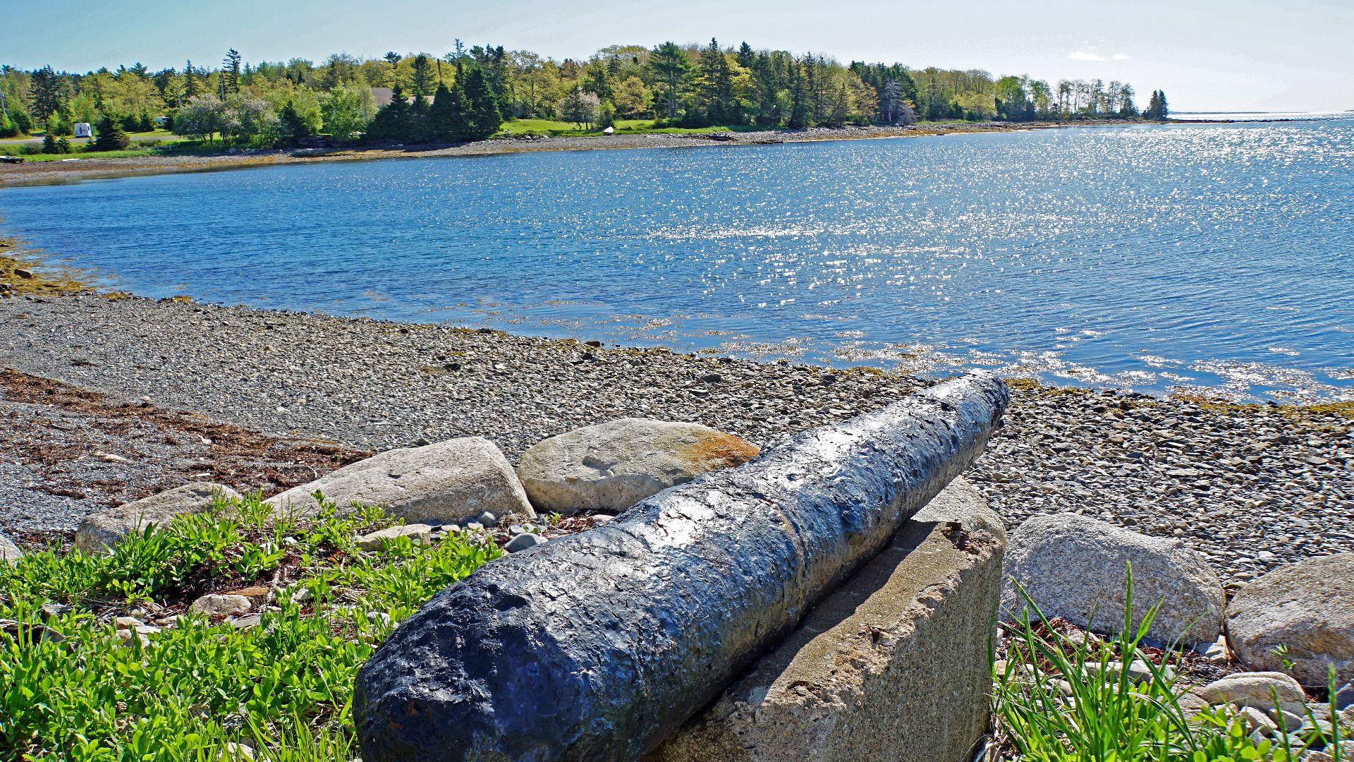 Oak Island is a 57-hectare (140-acre) privately owned island. The tree-covered island is one of about 360 small islands in Mahone Bay. The island is located 200 meters (660 feet) from shore and connected to the mainland by a causeway and gate. This is as 