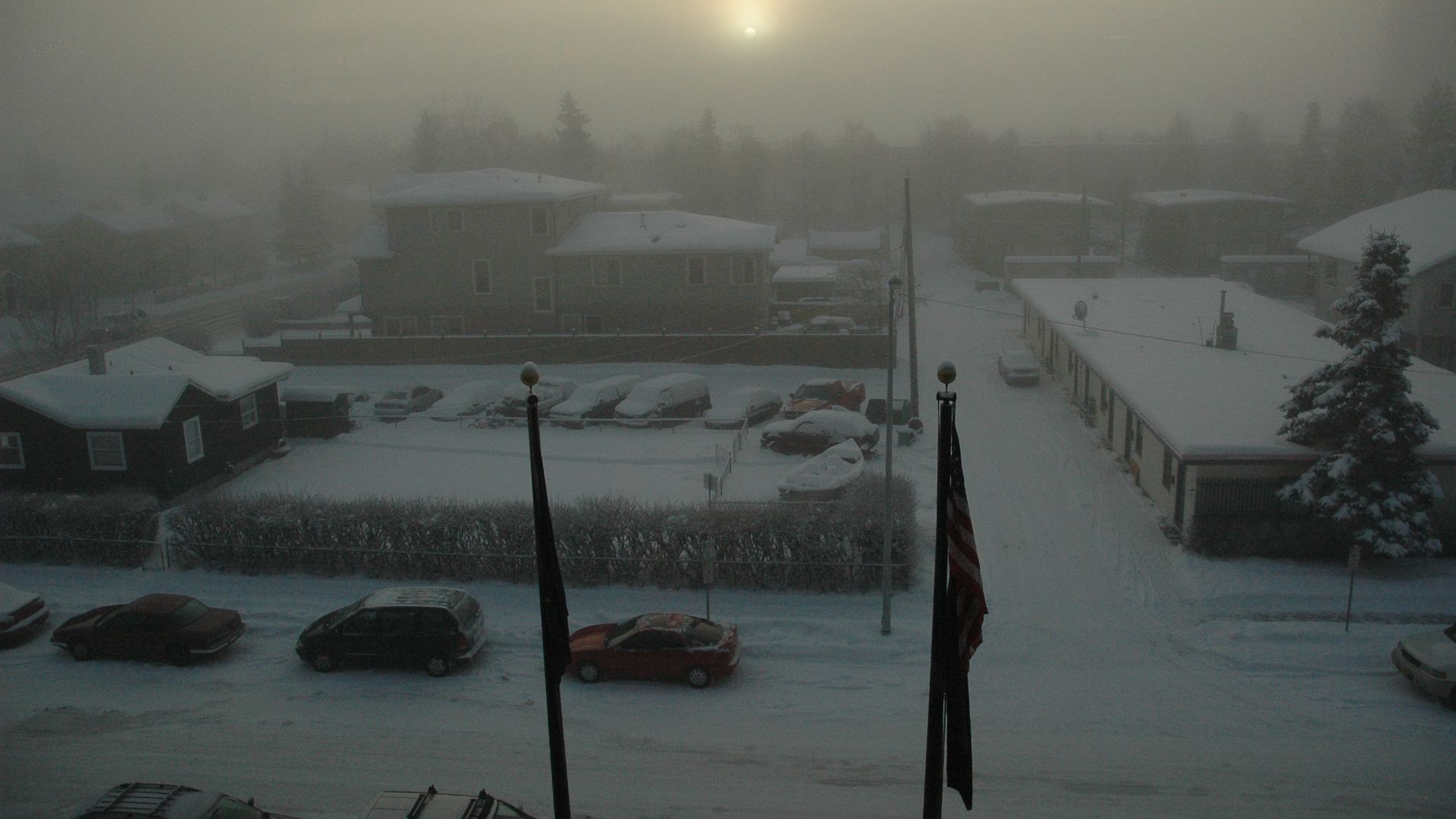 Sun on a typical Anchorage day in the winter, Alaska, USA