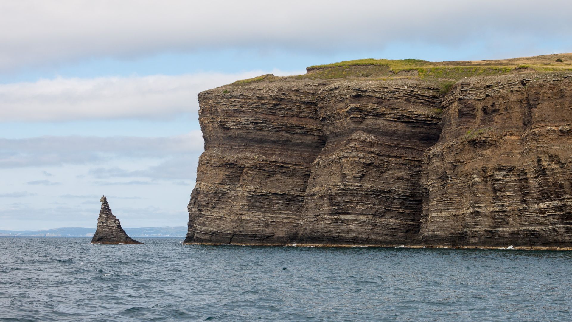 Steep cliffs of Bell Island, Newfoundland, Canada