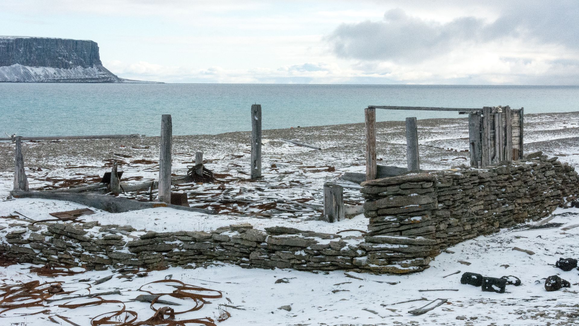 Northumberland House on Beechey Island, Nunavut as of September of 2015, showing the effects of the elements and occasional bear over the past 150 years in the Canadian High Arctic.
