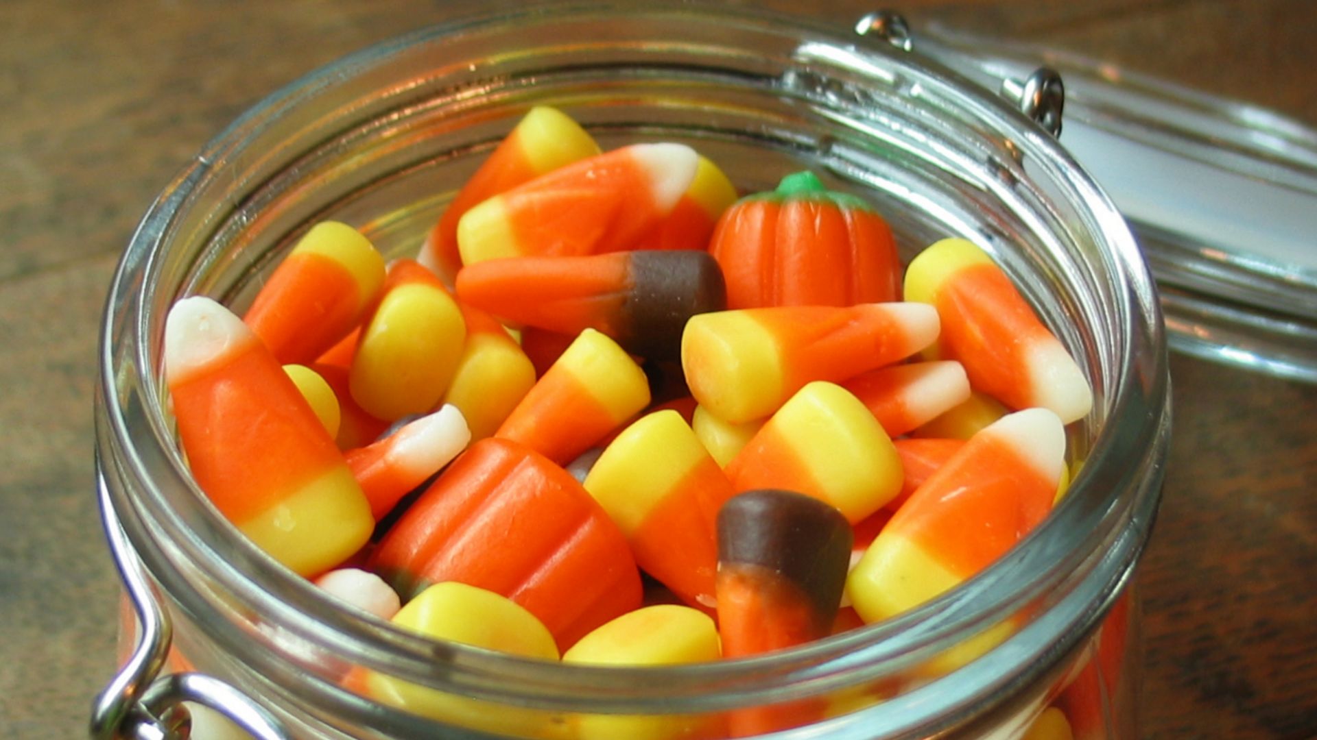 Candy corn in a jar