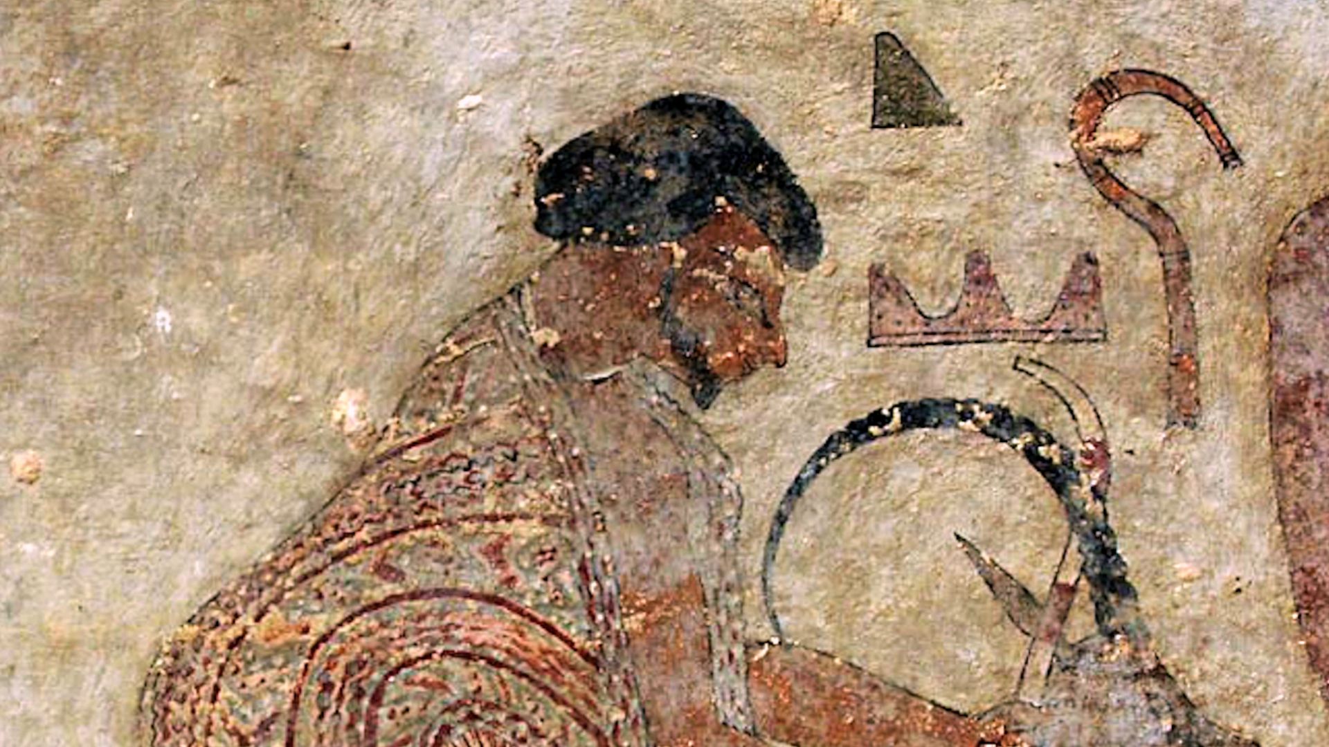 Painting of foreign delegation in the tomb of Khnumhotep II circa 1900 BCE (detail of
