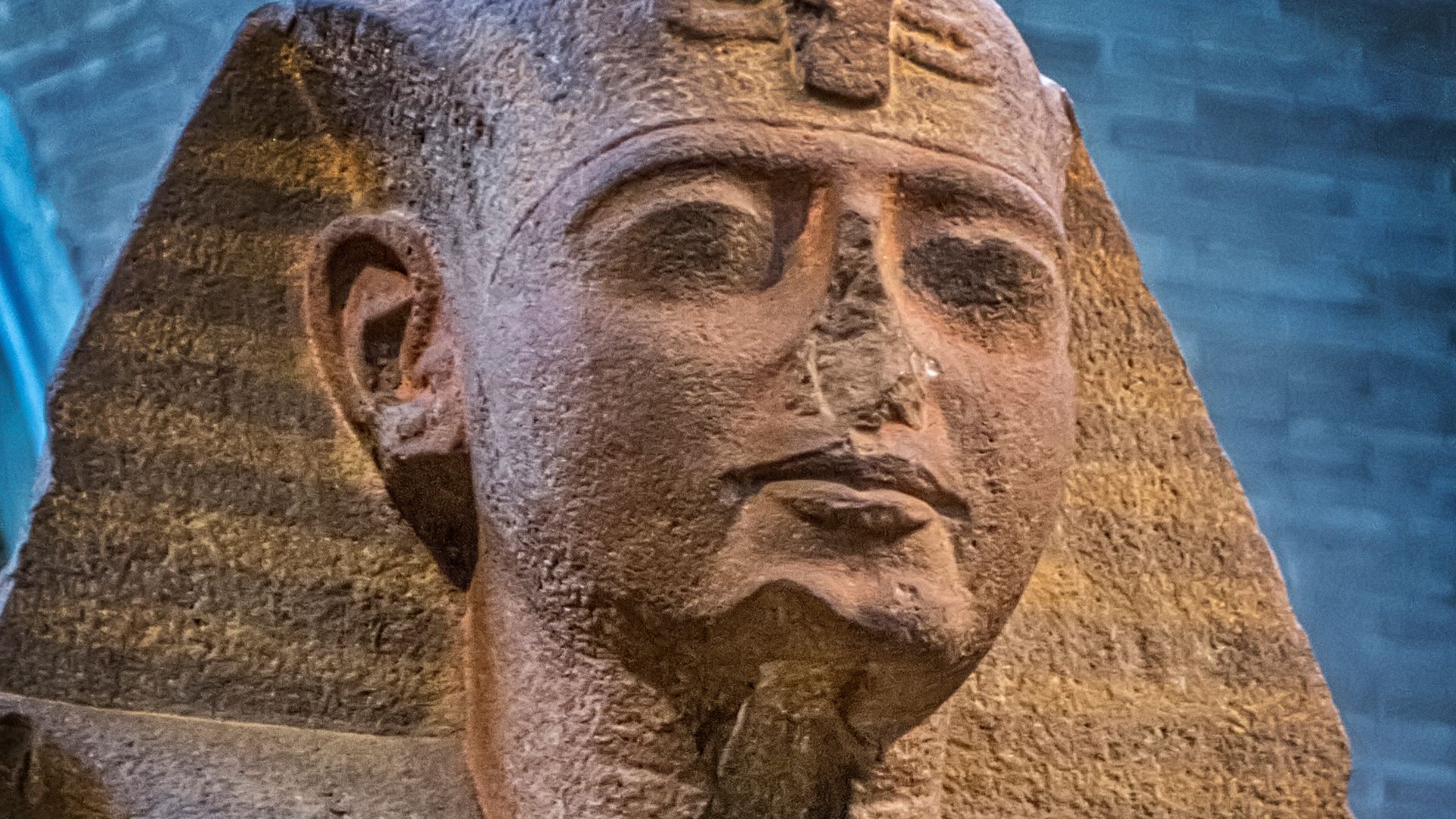 Recarved statue of Pharaoh Ramesses II from Harsaphes Heracleopolis Egypt 1897-1843 BCE Penn Museum