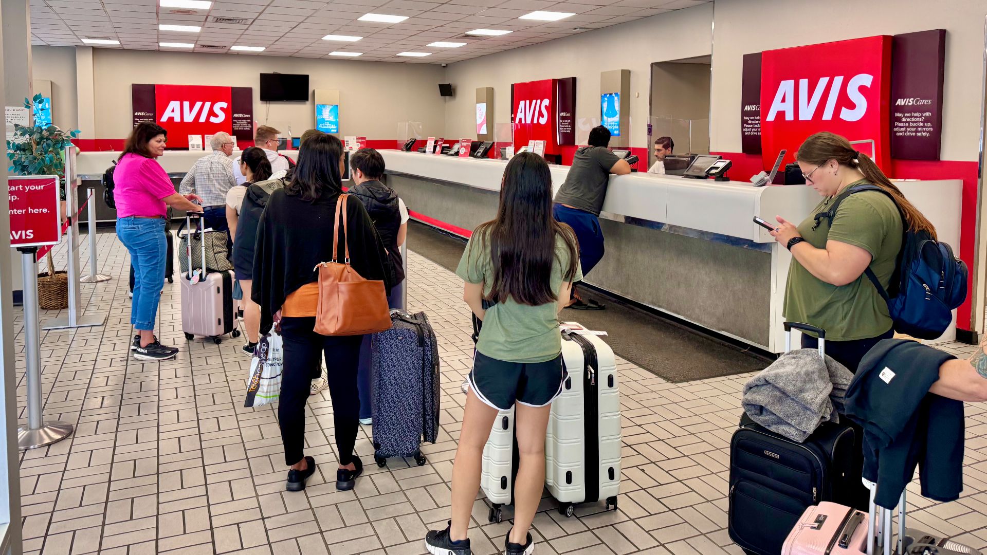 Avis car rental agency at Philadelphia International Airport