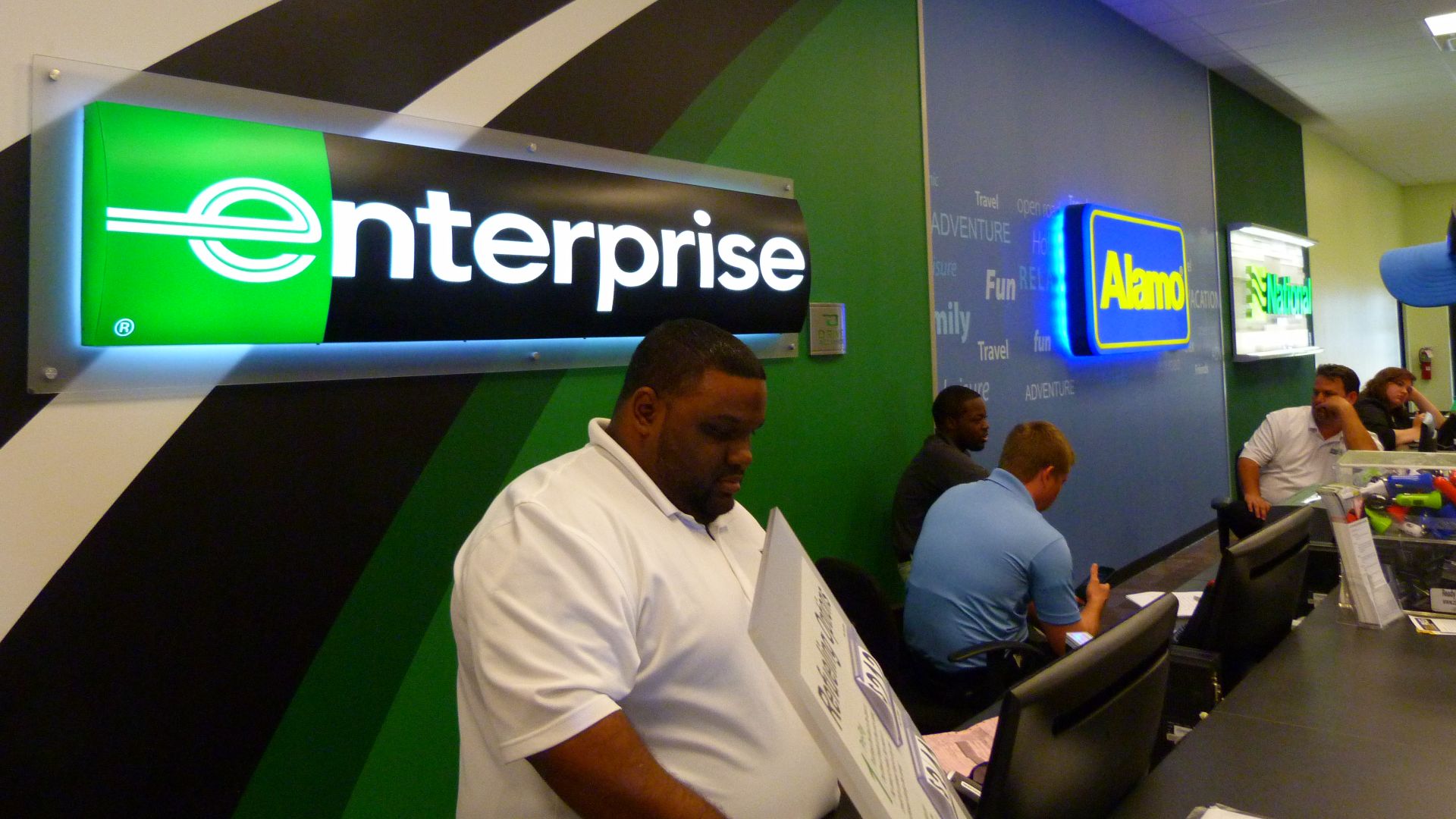 Enterprise, Alamo and National Car Rental Counter